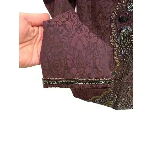 Chico's Victorian Bead Jenean Jacket in Plush Purple Size 0, NWT - Picture 4 of 9